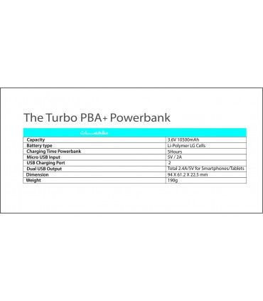 پاوربانک 10000 مدل +TurboPBA