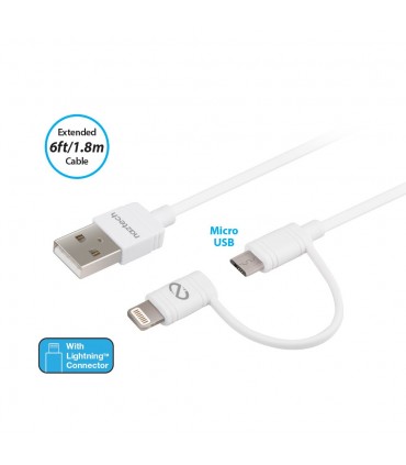 کابل شارژ و انتقال اطلاعات Micro USB/Lightning