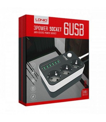 سه راهی برق و شارژ الدینیو مدل LDNIO SE3631