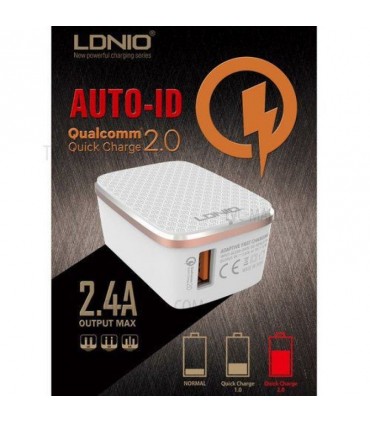 شارژر فست شارژ 2.4 آمپر Qualcomm الدینیو LDNIO A1204Q