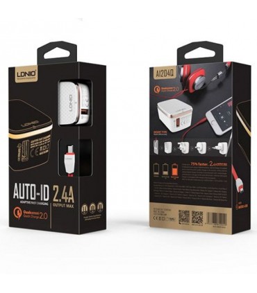 شارژر فست شارژ 2.4 آمپر Qualcomm الدینیو LDNIO A1204Q