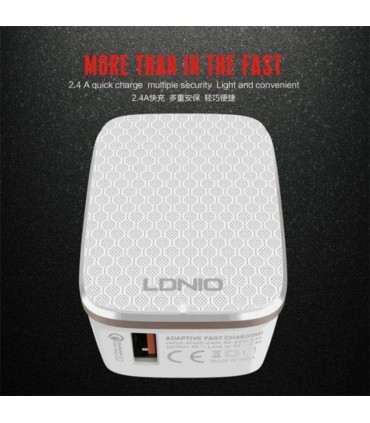 شارژر فست شارژ 2.4 آمپر Qualcomm الدینیو LDNIO A1204Q