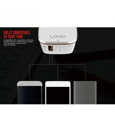 شارژر فست شارژ 2.4 آمپر Qualcomm الدینیو LDNIO A1204Q