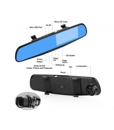 مانیتور آینه ای Claro CL-459DV بهمراه دو دوربین