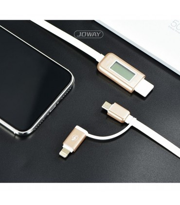 کابل تبدیل USB به لایتنینگ/microUSB جووی مدل LI93 طول 1 متر