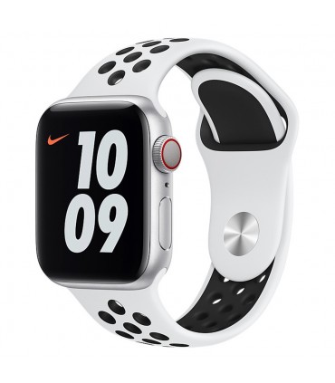بند سیلیکونی سفید طرح Nike مناسب برای اپل واچ 42/44 میلی متری
