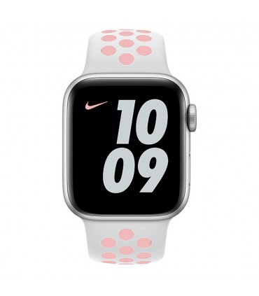 بند سیلیکونی سفید طرح Nike مناسب برای اپل واچ 42/44 میلی متری