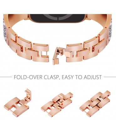 بند فلزی مدل Steel SWAROVSKI مناسب برای اپل واچ 42/44 میلی متری