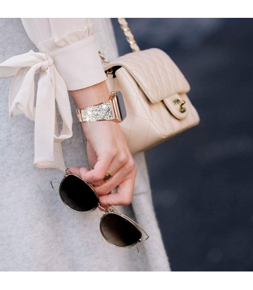 بند فلزی مدل Steel SWAROVSKI مناسب برای اپل واچ 42/44 میلی متری