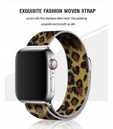 بند فلزی مدل Leopard Milanese مناسب برای اپل واچ 38/40 میلی متری