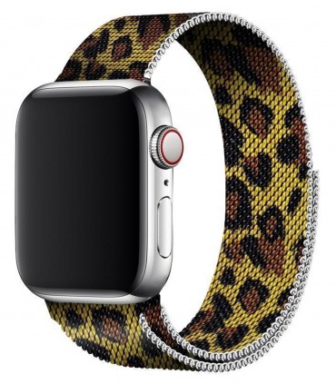 بند فلزی مدل Leopard Milanese مناسب برای اپل واچ 42/44 میلی متری