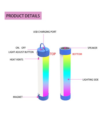 باتوم لایت RGB اسپیکر دار مدل CP018