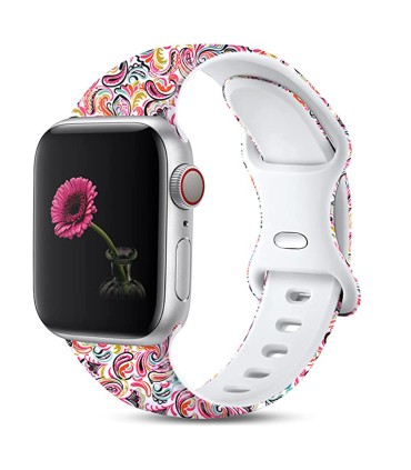 بند سیلیکونی طرح دار مدل B-42 مناسب برای اپل واچ 42/44 میلی متری