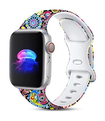 بند سیلیکونی طرح دار مدل B-42 مناسب برای اپل واچ 42/44 میلی متری