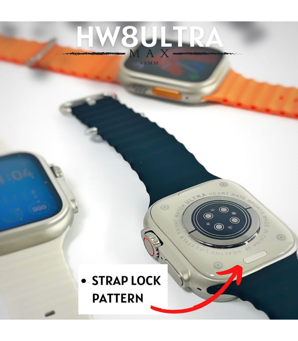 HW8 Ultla Max 49mm オレンジオーシャンバンド 腕時計(デジタル 