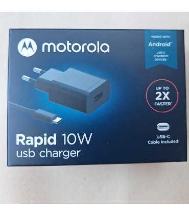 شارژر دیواری 10 وات موتورولا مدل Rapid به همراه کابل USB-C