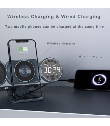 اسپیکر، ساعت ، شارژر وایرلس 8 کاره گیفت کالکشن مدل WD100