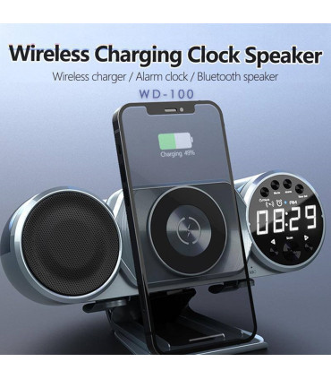 اسپیکر، ساعت ، شارژر وایرلس 8 کاره گیفت کالکشن مدل WD100