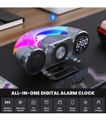 اسپیکر، ساعت ، شارژر وایرلس 8 کاره گیفت کالکشن مدل WD100