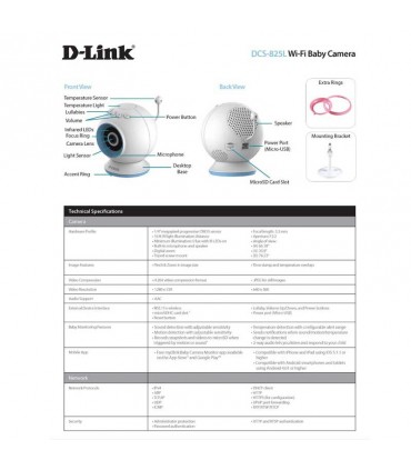 دوربین مراقبت از کودک D-Link DCS-825L Wi-Fi Day/Night HD with Remote Monitoring