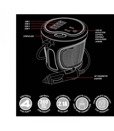 مبدل فنجانی برق خودرو Energizer 180W