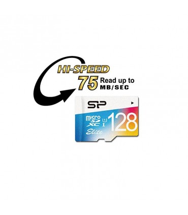 رم میکرو اس دی Silicon Power Elite Color microSDXC 128GB UHS-I U1 75MBs With Adapter