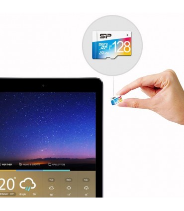 رم میکرو اس دی Silicon Power Elite Color microSDXC 128GB UHS-I U1 75MBs With Adapter