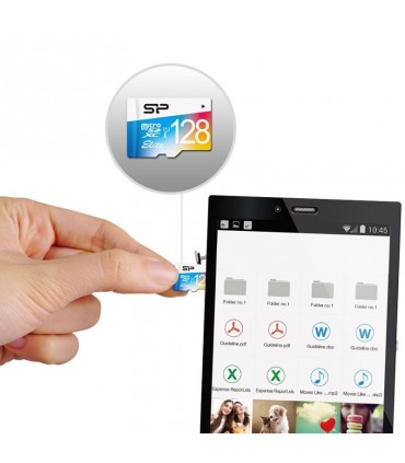 رم میکرو اس دی Silicon Power Elite Color microSDXC 128GB UHS-I U1 75MBs With Adapter